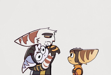 anthro armor clothed clothed_female clothed_male clothing eyebrows female fur gloves group half-closed_eyes handwear headgear headwear male narrowed_eyes striped_body striped_fur stripes trio white_body white_fur yellow_body yellow_fur time_fluffy500 ratchet_and_clank sony_corporation sony_interactive_entertainment alister_azimuth ratchet_(ratchet_and_clank) rivet_(ratchet_and_clank) lombax mammal 2025