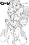 abs anthro big_penis bodily_fluids bondage_gear clothing erection foreskin genital_fluids genitals harness humanoid_genitalia humanoid_penis male muzzle_(object) muzzled nipple_piercing nipple_ring nipples penis piercing precum precum_string ring_piercing snout solo underwear vein veiny_penis nudog canid canine canis domestic_dog husky mammal nordic_sled_dog siberian_husky spitz 2003 black_and_white monochrome sketch