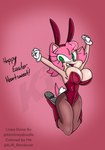 breasts bunny_costume cleavage clothed clothing costume female footwear high_heels legwear playboy_bunny shoes solo stockings text thick_thighs kjr_whatever minxydoodle sega sonic_the_hedgehog_(series) amy_rose sonic_the_hedgehog eulipotyphlan hedgehog mammal colored_sketch english_text hi_res sketch