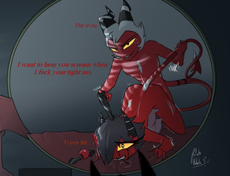 2_horns all_fours ambiguous_penetration ass_up ball_gag bdsm biting_sheets black_eyes black_hair black_horn body_hair chest_hair dialogue dirty_talk dominant dominant_male duo eyelashes featureless_chest female female_humanoid female_penetrated freckled_face freckles gag grabbing_sheets gun gun_play gun_to_head hair hair_over_eye handgun heart_eyes heart_symbol holding_gun holding_handgun holding_object holding_pistol holding_ranged_weapon holding_weapon horn humanoid_on_humanoid humanoid_penetrated humanoid_penetrating humanoid_penetrating_humanoid intraspecies long_eyelashes makeup male male/female male_humanoid male_penetrating male_penetrating_female mascara mirror motion_lines multicolored_horn not_furry nude nude_female nude_humanoid nude_male penetration penile penile_penetration pillow pistol profanity ranged_weapon rape_play red_body red_skin red_tail red_text reflection running_makeup running_mascara sex shaking short_hair smile smirk spade_tail striped_horn stripes stuttering submissive submissive_female tail tail_grab tail_pull talking_to_another talking_to_partner teeth text thick_eyelashes tooth_gap trembling two_tone_horn weapon white_freckles white_hair white_horn yellow_sclera potatonebula hellaverse helluva_boss millie_(helluva_boss) moxxie_(helluva_boss) demon demon_humanoid humanoid imp 2026 english_text signature