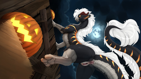 anus butt claws feet female feral fur genitals horn looking_at_viewer night outside rear_view smile solo tail toes urethra vulva ishiru mythology dragon mythological_creature mythological_scalie scalie 2025 absurd_res digital_drawing_(artwork) digital_media_(artwork) hi_res