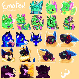 anthro beverage blep blush candy chocolate dessert emote emote_set emotes female food group heart_eyes heart_symbol hot_chocolate machine male pleading_eyes sad scarf starry_eyes tired tongue tongue_out starstruck_venus this_is_fine aurora_heights polaris_caelum pulsar_nyx rocky_duplexx american_opossum angler arthropod canid canine fox hybrid insect lepidopteran mammal marsupial moth protogen 1:1
