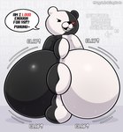 2024 anthro anus ass_clapping balls bear big_balls big_butt black_body bodily_fluids butt danganronpa digital_media_(artwork) dogslickingsoda genetic_chimerism genital_fluids genitals glistening glistening_body huge_butt humanoid_genitalia hyper hyper_butt laughing_at looking_at_viewer looking_back loud_noise male mammal monokuma multicolored_body nude plushie puffy_anus simple_background smile solo spike_chunsoft split_color sweat sweaty_balls sweaty_butt sweaty_genitalia tail teddy_bear teeth text thick_thighs twerking watermark white_body wide_hips