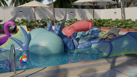 ball balls beach_ball big_balls big_penis blue_body blue_scales feral fin genitals green_eyes hand_on_penis huge_balls huge_penis hyper hyper_balls hyper_genitalia hyper_penis inflatable knot knotted_penis looking_at_viewer lounging lying male non-mammal_balls on_back paws penis pool_toy raised_foot scales solo spread_wings sun_lounger swimming_pool tail tail_fin text umbrella unusual_anatomy unusual_genitalia unusual_penis wings bonzaipalmtree mythology zai_(bonzaipalmtree) dragon mythological_creature mythological_scalie scalie 16:9 2026 3d_(artwork) blender_(artwork) digital_media_(artwork) english_text hi_res widescreen