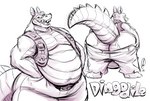 anthro belly big_butt bottomwear bottomwear_down bubble_butt butt butt_cleavage clothed clothing huge_butt male overweight overweight_anthro overweight_male pants pants_down partially_clothed sharp_teeth solo teeth thick_thighs gravewalker activision crash_bandicoot_(series) dingodile canid canine canis crocodile crocodilian dingo hybrid mammal reptile scalie sketch