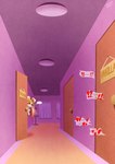 anthro ceiling curtains detailed_background door ellipsis female furniture hallway heart_symbol sign solo text vase michiyoshi sega sonic_the_hedgehog_(series) cream_the_rabbit lagomorph leporid mammal rabbit hi_res