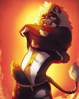 anthro big_penis biped black_body black_fur briefs clothing clothing_aside erection ferus ferus_lion feruslion front_view fur genitals humanoid_genitalia humanoid_penis looking_at_viewer male mane orange_background orange_body orange_eyes orange_fur penis pose presenting presenting_penis seductive shirt_up simple_background solo standing tail tail_tuft tuft underwear underwear_aside hyuron_shiro felid lion mammal pantherine 4:5 hi_res