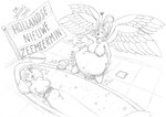 after_vore belly big_belly breasts female female_pred genitals group nipples overweight pussy split_form text trio vore wings frakass angel humanoid marine merfolk 2011 monochrome