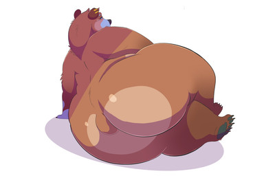 5_toes anthro arm_markings arm_support belly big_belly big_butt biped black_claws blue_body blue_eyebrows blue_eyes blue_fur blue_markings brown_body brown_fur bubble_butt butt butt_focus claws countershade_butt countershade_torso countershading druid eyebrows facial_markings feet fur fur_markings glistening glistening_butt half-closed_eyes hand_on_ground head_markings huge_butt huge_thighs looking_forward lying magic_user male markings multicolored_body multicolored_fur narrowed_eyes nude obese obese_anthro obese_male on_side overweight overweight_anthro overweight_male pawpads plantigrade rear_view simple_background solo thick_thighs toe_claws toes tribal tribal_markings tribal_spellcaster white_background bjornn boxgoat bjorn_(sturattyfur) bear brown_bear grizzly_bear mammal ursine 2020 absurd_res artist_collaboration digital_media_(artwork) hi_res shaded