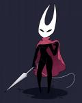 2019 4_fingers absurd_res anthro arthropod breasts cape clothing digital_media_(artwork) featureless_(disambiguation) featureless_breasts featureless_crotch featureless_feet feet female fingers grey_background hi_res holding_melee_weapon holding_object holding_sword holding_weapon hollow_knight hornet_(hollow_knight) hymenopteran insect melee_weapon miscon non-mammal_breasts simple_background solo standing sword team_cherry weapon