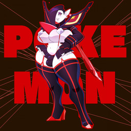 big_breasts boots breasts bulge clothing detailed_bulge eyeshadow footwear gynomorph hair hair_over_eye high_heeled_boots high_heels huge_breasts intersex lips makeup navel not_furry purple_eyeshadow purple_hair red_eyes shoes small_waist solo thick_thighs wide_hips vapplepie kill_la_kill nintendo pokemon studio_trigger ryuko_matoi senketsu vanessa_(omegafiredog) gardevoir generation_3_pokemon humanoid pokemon_(species) 1:1 full-length_portrait hi_res portrait