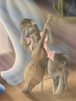 anthro anthrofied biped black_hair bowed_string_instrument breasts cello cleavage clothed clothing convenient_censorship curtains female furniture hair hand_on_head holding_object inside long_hair musical_instrument open_clothing open_mouth open_shirt open_topwear panties purple_eyes shirt sitting solo stool string_instrument topwear underwear window woytaq friendship_is_magic hasbro my_little_pony octavia_(mlp) 2016 3:4 censored full-length_portrait hi_res portrait