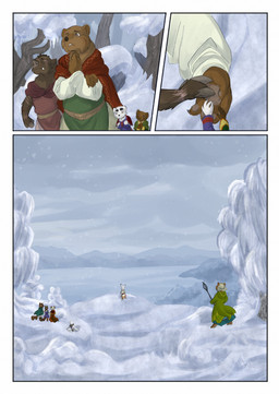 ambiguous_gender anthro biped brown_body brown_fur brown_tail clothed clothing day female fur group larger_anthro larger_female outside scar size_difference sky smaller_ambiguous smaller_anthro snow snowing tail white_body white_fur white_tail bjekkergauken ailu_(bjekkergauken) herja_(bjekkergauken) hillevi mithra_(bjekkergauken) nanna_(bjekkergauken) shadi_(bjekkergauken) shirin_(bjekkergauken) unni_(bjekkergauken) vide_(bjekkergauken) arctic_fox avian bear bird brown_bear canid canine fox gulonine hare horned_owl lagomorph leporid mammal marten mountain_hare mustelid musteline owl pine_marten snowy_owl suid suine sus_(pig) true_fox true_owl ursine wild_boar 2025 colored comic hi_res