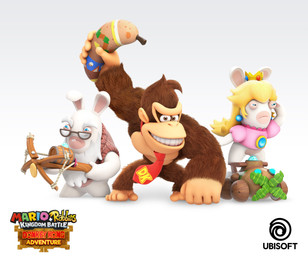 5_fingers age_difference anthro beard blue_ear_piercing blue_eyes bomb bottomless bottomless_anthro bottomless_female brown_body brown_clothing brown_eyes brown_fur brown_topwear brown_vest closed_frown clothed clothing crown ear_piercing elderly_anthro elderly_male explosives eyebrows facial_hair featureless_crotch featureless_legs female fingers flat_chested frown fur gem grey_beard grey_eyebrows grey_facial_hair group hair half-closed_eyes headgear holding_boomerang holding_crossbow larger_anthro larger_male light logo long_hair male mitten_hands mostly_nude mostly_nude_anthro mostly_nude_male mouth_closed multicolored_body muscular muscular_anthro muscular_male narrowed_eyes necktie necktie_only no_eyebrows older_anthro older_male pawpads piercing pink_clothing pink_shirt pink_topwear red_necktie ruby_(gem) sapphire_(gem) shirt short_legs simple_background size_difference smaller_anthro smaller_female smaller_male smile smiling_at_viewer squint standing_on_object tan_body tan_inner_ear tan_pawpads tan_skin teeth text thick_eyebrows title toothy_smile topwear trio two_tone_body vest white_background white_body white_fur younger_anthro younger_female younger_male jean-baptiste_raimbault donkey_kong_(series) mario_bros mario_plus_rabbids_kingdom_battle nintendo raving_rabbids rayman_(series) ubisoft donkey_kong_(character) rabbid_cranky rabbid_peach kong lagomorph mammal primate rabbid 2021 3d_(artwork) absurd_res adobe_photoshop_(artwork) autodesk_maya_(artwork) colored crossover digital_media_(artwork) english_description english_text hi_res lighting shaded