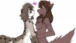 16:9 anthro black_spots blue_eyes bodily_fluids breasts brown_body brown_eyes brown_fur brown_hair canid canine canis casual_nudity color_edit colored conditional_dnp duo ears_down ears_up eye_contact female female/female fur grey_body grey_fur hair heart_symbol hi_res hybrid kathrin_vaughan keidran long_hair looking_at_another mammal natani nothingissure nude pivoted_ears spots standing sweat sweatdrop third-party_edit tom_fischbach twokinds white_body white_fur widescreen wolf