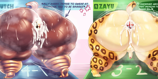 after_sex angry anthro belgian_flag big_butt bodily_fluids butt buttplug cum cum_in_ass cum_inside cum_on_buttplug embarrassed genital_fluids glory_hole group happy male moroccan_flag musk musky_butt obese obese_anthro obese_male on_wall overweight overweight_anthro overweight_male plug_(sex_toy) sex_toy text trio union_jack wall_(structure) wall_of_asses worried lionberrymochi fifa clutch_(fifa) maple_(fifa) zayu_(fifa) accipitrid accipitriform avian bird deer eagle felid jaguar mammal moose new_world_deer pantherine absurd_res english_text hi_res
