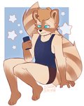 5_fingers anthro blue_eyes bottomwear clothed clothing electronics femboy fingers fur hair holding_object holding_phone looking_at_object looking_at_phone male phone shirt shorts solo tank_top topwear peachii albino_raccoon mammal procyonid raccoon 2020 digital_media_(artwork) hi_res