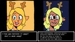 anthro bodily_fluids crying_laughing female freckles laugh mind_break shaking shivering solo tears stu_(artist) christmas_just_a_week_away! deltarune undertale_(series) noelle_holiday deer mammal new_world_deer reindeer bust_portrait hi_res portrait