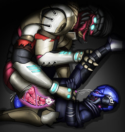 2_penises 4_arms 4_eyes anal animal_genitalia anthro armor duo ejaculation forced genitals internal intersex intersex/male machine male multi_arm multi_eye multi_genitalia multi_limb multi_penis penis synthetic sadboygum1 bungie destiny_(series) arikus alien eliksni exo humanoid robot robot_humanoid absurd_res hi_res