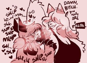 anthro armpit_fetish armpit_hair armpit_sniffing beach bodily_fluids body_hair breasts clothing dialogue duo female female/female hair hair_over_eyes musk onomatopoeia profanity shirt sniffing sound_effects sweat tank_top text topwear pinkshinyhorns nier_(pinkshinyhorns) bovid canid canine canis caprine domestic_dog goat hybrid mammal english_text