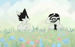 anthro black_body clothed clothing duo field flower fur heart_symbol lying male male/male on_back plant romantic romantic_ambiance romantic_couple sitting sneeze spring_(season) white_body murace4 monotone_blue aoi_(mucknagabe) hachi_(mucknagabe) domestic_cat felid feline felis lizard mammal reptile scalie skink tuxedo_cat 16:10 2025 animated no_sound short_playtime webm widescreen