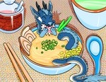 blue_body blue_fur bowl chewing chopsticks container detailed_background eating eating_food eyes_closed feral food food_in_mouth front_view fur furniture grabbing_object hair happy high-angle_view horn long_tail lying male mane mane_hair noodles object_in_mouth on_back partially_submerged ramen shadow smile solo table tail tail_tuft tuft water whiskers white_body white_fur yellow_body yellow_fur slomnir mythology prismfloof dragon eastern_dragon mythological_creature mythological_scalie scalie 2024 absurd_res digital_media_(artwork) full-length_portrait hi_res portrait shaded