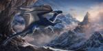 amazing_background ambiguous_gender blue_body blue_scales claws cloud day detailed_background feral flying horn membrane_(anatomy) membranous_wings nude outside scales sky snow solo tail white_body white_scales wings yellow_eyes aaros european_mythology mythology dragon mythological_creature mythological_scalie scalie western_dragon detailed hi_res