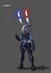 anthro biped carrot female food grey_background lights machine pen plant robobunny shadow simple_background solo standing vegetable neko_ni_kugi_cc disney zootopia judy_hopps lagomorph leporid mammal rabbit robot 2016 absurd_res hi_res