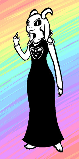 anthro black_sclera femboy fur horn long_ears male solo white_body white_fur jam_(artist) undertale undertale_(series) asriel_dreemurr_(god_form) boss_monster_(undertale) bovid caprine mammal 2015 aliasing binary_drawing digital_drawing_(artwork) digital_media_(artwork)