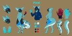 clothed clothing fluffy fluffy_tail hoodie machine pawpads tail topwear hyginx pixel_(protogen) protogen hi_res model_sheet