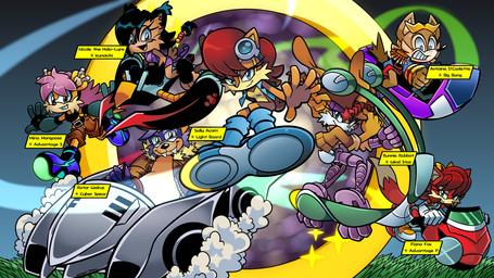 anthro black_hair brown_body brown_fur eyewear eyewear_on_head female fur goggles goggles_on_head group hair hoverboard hovercraft male pink_hair purple_body purple_fur red_body red_fur red_hair text vehicle yellow_body yellow_fur unhinged-honey archie_comics sega sonic_racing:_crossworlds sonic_the_hedgehog_(archie) sonic_the_hedgehog_(comics) sonic_the_hedgehog_(series) antoine_d'coolette bunnie_rabbot fiona_fox mina_mongoose nicole_the_lynx rotor_the_walrus sally_acorn aquatic canid canine canis coyote felid feline fox herpestid lagomorph leporid lynx mammal mongoose pinniped rabbit rodent sciurid tree_squirrel walrus 16:9 2025 absurd_res english_text hi_res widescreen