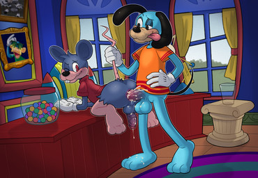 anal anthro balls bodily_fluids bottomless bottomless_male cartoon_gloves clothed clothing cum duo genital_fluids genitals long_floppy_ears male male/male one_eye_closed partially_clothed penetration penile penile_penetration penis sex shirt tail tail_motion tailwag tongue tongue_out toony topwear vein veiny_penis wink mindnaughty toontown toontown_corporate_clash toontown_online toontown_rewritten flippy_doggenbottom canid canine canis domestic_dog mammal mouse murid murine rodent absurd_res hi_res