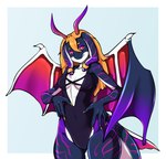 anthro clothing costume female horn pose smile solo tail wings welive mythology cetacean dolphin dragon mammal marine mythological_creature mythological_scalie oceanic_dolphin orca scalie toothed_whale absurd_res hi_res pinup