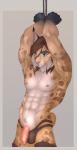2013 anthro arms_above_head athletic athletic_anthro athletic_male bdsm black_body black_fur blue_eyes boait bondage bound brown_body brown_fur brown_hair clothed clothing ear_tuft felid feline flaccid foreskin front_view fur genitals grey_background hair hands_tied humanoid_genitalia humanoid_penis lynx male mammal multicolored_body multicolored_fur navel nipples penis pink_nipples pink_nose pink_penis poking_out restraints rope rope_bondage signature simple_background solo spots submissive submissive_male tan_body tan_fur thong topless tuft underwear white_body white_fur
