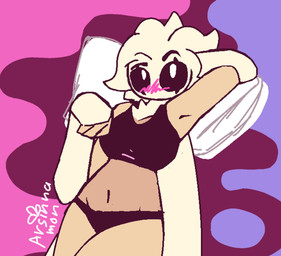 anthro armpit_fetish blush blush_lines bra chest_tuft clothing female insect_wings lepidopteran_wings lying makeup on_back panties pillow solo tuft underwear white_body wings arsinnamon tomoko_(welwraith) arthropod insect lepidopteran moth absurd_res hi_res