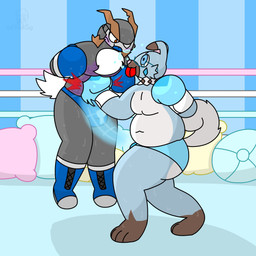 anthro belly_punching bodily_fluids boxing boxing_gloves clothing cum cum_in_clothing cum_in_underwear cum_through_clothing cum_through_underwear duo eyewear fighting_ring genital_fluids glasses handwear impact_lines male male/male motion_lines pillow punch saliva slightly_chubby slightly_chubby_male speedo sport swimwear tongue tongue_out underwear uppercut wet wet_clothing wet_underwear eagleknight23 thefreshsig nintendo pokemon cobalion generation_5_pokemon generation_7_pokemon legendary_pokemon pokemon_(species) rockruff absurd_res alternate_version_at_source hi_res