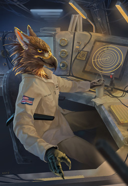 anthro beak clothing detailed_background feathers male military navy radar realistic rictal_bristles solo uniform united_states_of_america conditional_dnp royz sci accipitrid accipitriform avian bird eagle detailed digital_media_(artwork) hi_res