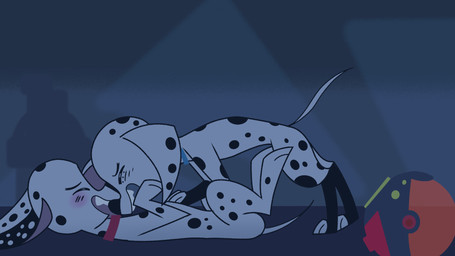 black_ears black_nose black_spots blue_collar blue_jewelry blue_necklace blush blush_lines collar ears_up female feral freckled_face freckles fur heterochromatic_ears implied_incest jewelry kissing laugh leg_markings male markings necklace orange_collar pink_inner_ear red_collar socks_(marking) space_helmet spots star tail tail_motion tailwag toony white_body white_fur white_spots seisai1751 101_dalmatian_street 101_dalmatians disney dolly_(101_dalmatians) dylan_(101_dalmatians) canid canine canis dalmatian domestic_dog mammal hi_res