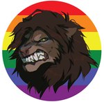 anthro brown_body brown_fur brown_mane brown_nose cheek_tuft facial_tuft fangs fur glistening glistening_eyes green_eyes lgbt_pride looking_at_viewer male mane pride_colors pupils rainbow_pride_colors sharp_teeth simple_background six-stripe_rainbow_pride_colors slit_pupils solo teeth tuft unsigned whiskers blackscour felid lion mammal pantherine headshot_portrait portrait