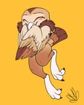 anthro beak blush blush_lines embarrassed eyes_closed feathered_wings feathers feet female flushed happy simple_background solo talons toes wings bmbrice miya_(bluepegasi) avian barn_owl bird owl tyto tytonid 2022 absurd_res digital_media_(artwork) hi_res