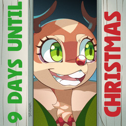 anthro antlers bow_tie brown_body brown_fur clothing eyelashes female fur green_eyes horn open_mouth solo tan_body tan_fur teeth drawligator stephen_king_(copyright) the_shining renata_(drawligator) deer mammal new_world_deer reindeer 1:1 2025 hi_res