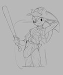 anthro baseball_bat baseball_uniform bat_(object) big_penis biped bulge clothed clothing genitals hand_behind_head hat headgear headwear holding_object huge_penis male penis shirt smile solo sportswear standing topwear uniform milkbreaks sega sonic_the_hedgehog_(series) sonic_the_hedgehog eulipotyphlan hedgehog mammal 2020 black_and_grey hi_res monochrome sketch