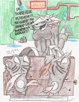 3_toes anthro barefoot bdsm bondage bound breasts cuff_(restraint) feathers feet female foot_fetish foot_focus hands_behind_back hindpaw lock nude paws plantigrade pokemorph restrained restraints shackles soles solo stocks submissive submissive_female tail text tickle_torture tickling toes conditional_dnp zp92 nintendo pokemon aggron generation_3_pokemon pokemon_(species) 2009 english_text hi_res