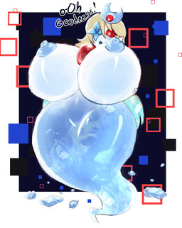 areola big_breasts breast_expansion breasts dialogue expansion female hair huge_breasts hyper hyper_breasts ice long_hair nipples not_furry nude one_eye_closed solo surprised text thick_thighs wide_hips aspenofsimpcon vannie_(aspen) elemental_creature ghost humanoid ice_creature mineral_fauna spirit english_text hi_res