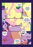 anthro anthrofied anus blue_border blush border bound butt carrot carrot_dildo clubstripes comic cutie_mark dialogue digital_media_(artwork) dominant dominant_female duo english_text equid equine eyes_closed feathered_wings feathers female female/female fluttershy_(mlp) food food_fetish food_insertion food_play friendship_is_magic fur genitals hair hasbro hoof_beat horn improvised_dildo improvised_sex_toy mammal miu multicolored_hair my_little_pony mythological_creature mythological_equine mythology pegasus penetration pink_hair plant purple_body purple_fur purple_hair pussy rope sex submissive submissive_female text twilight_sparkle_(mlp) two_tone_hair unicorn vaginal vegetable wings yellow_body yellow_feathers yellow_fur