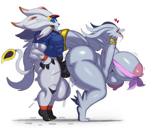 anthro anthrofied areola balls bent_over big_balls big_breasts big_butt big_penis black_body black_fur blue_eyes bodily_fluids bottomless braided_hair breasts butt claws clothed clothing collared_shirt digitigrade duo erection female female_penetrated from_behind_position fucked_silly fur genital_fluids genitals hair hand_on_leg hand_on_thigh hat headgear headwear heart_symbol huge_balls huge_breasts huge_butt huge_penis hyper hyper_balls hyper_breasts hyper_genitalia hyper_penis male male/female male_penetrating male_penetrating_female mane muscular muscular_male nipple_slip nipples non-mammal_breasts non-mammal_nipples nude one_breast_out penetration penile penile_penetration penis penis_in_vagina pink_nipples pokemorph polo_shirt ponytail puffy_nipples red_eyes sex shirt simple_background skimpy smile tail thick_thighs tied_shirt tiptoes toe_claws tongue tongue_out topwear vaginal vaginal_penetration visor_cap wardrobe_malfunction white_background white_body white_fur sssonic2 mythology nintendo pokemon claire_(skybluefox) keahi_(skybluefox) dragon felid furred_dragon furred_scalie generation_5_pokemon generation_7_pokemon legendary_pokemon mammal mythological_creature mythological_scalie pokemon_(species) reshiram scalie shiny_pokemon solgaleo 2019 absurd_res digital_media_(artwork) hi_res story story_in_description