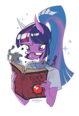 anthro book eyewear female glasses hair horn ponytail smoke solo gobithedog friendship_is_magic hasbro my_little_pony mythology twilight_sparkle_(mlp) equid equine mammal mythological_creature mythological_equine unicorn hi_res