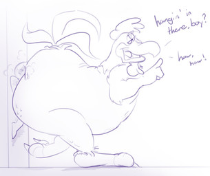 against_surface against_wall ambiguous_gender anthro beak big_butt butt dialogue duo fart feathers huge_butt looking_at_another looking_back looking_back_at_another male monobutt musk smothering tail tail_feathers text bastardpalace looney_tunes warner_brothers anon foghorn_leghorn avian bird chicken galliform humanoid phasianid english_text hi_res