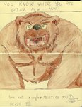 anthro asking_viewer belly bodily_fluids brown_body brown_fur cough dialogue fur green_eyes imminent_oral_vore imminent_vore looking_at_viewer male mouth_shot open_mouth saliva solo talking_to_prey teeth text tongue uvula vore bigbadbear anthrocon big_bad_bear bear mammal 2012 colored english_text hi_res signature