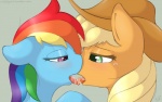 2013 applejack_(mlp) blonde_hair blue_fur blush cowboy_hat equine female feral freckles french_kissing friendship_is_magic fur green_eyes hair hat horse kissing lesbian multi-colored_hair my_little_pony orange_fur plain_background pony purple_eyes rainbow_dash_(mlp) rainbow_hair ratofdrawn tongue
Rating: Safe
Score: 5
User: Frogna
Date: August 14, 2013